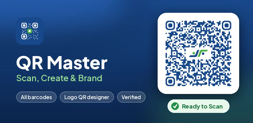 QR Master: Scan, Create, Brand — QR and barcode scanner plus a branded QR code maker