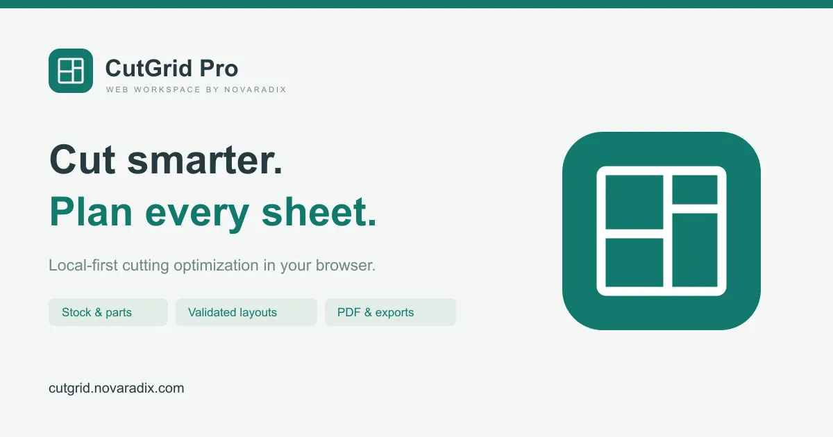 CutGrid: Sheet Layout — Cutting optimiser for sheet materials
