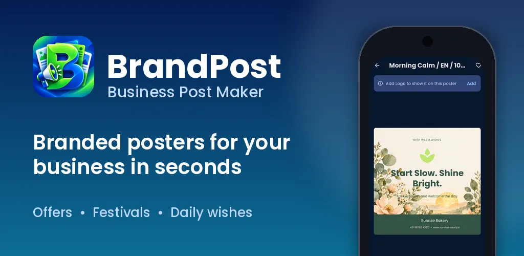 BrandPost: Business Post Maker — Branded posters, offers and festival posts with your logo
