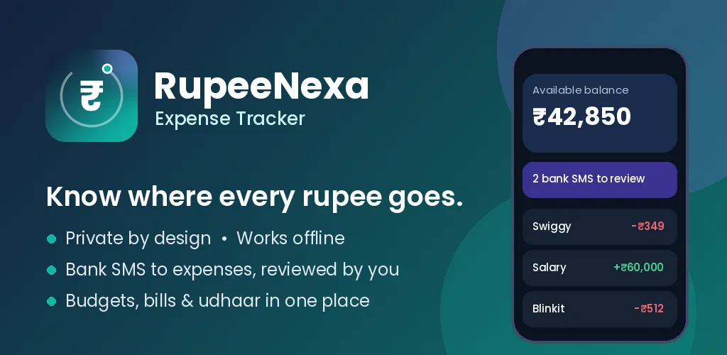 RupeeNexa: Expense Tracker — A private expense tracker and budget planner for India