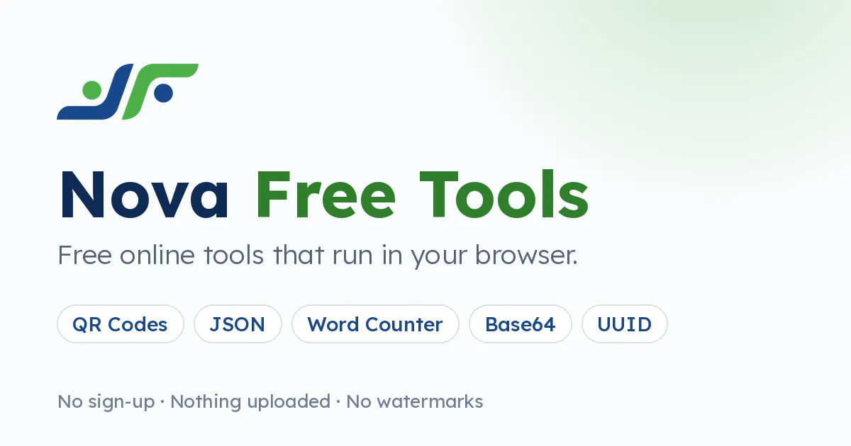 Nova Free Tools: Free online tools that run in the browser